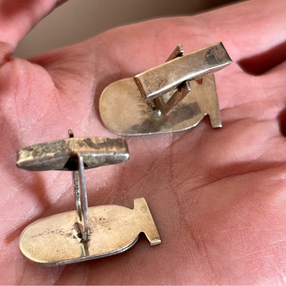 Antique Art Deco Victorian Egyptian Pharaoh Sterling silver Cufflinks - Picture 12 of 17